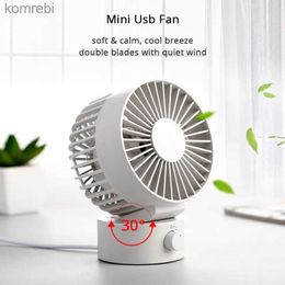 Electric Fans Summer USB Fan Creative Mini USB Fan For Office Home Beach Portable 2 Speed Computer PC Fans With Double Side Fans Blades BlowerL240122