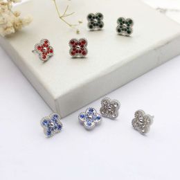 Fashion jewelry clover New full diamond clover earrings and earrings light luxury simple and high-end small and niche high-end