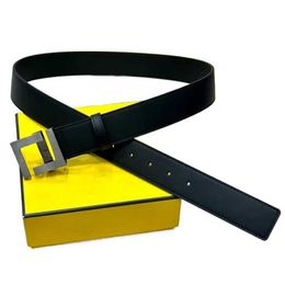 Black leather reversible fashion designer belt 4.0 Width High Quality Men Designer Belts Buckle men with box 4V0C CY34