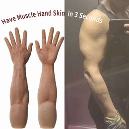 Costume Accessories Fake Muscle Gloves Simulated Male Abs Skin Artificial Hand Sleeve Prosthesis Arm Cover for Cosplay Crossdresser Costume