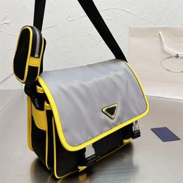 Men Shoulder Bags Nylon Handbags Messenger Bag with Removable Pouch Fashion Letter Adjustable Jacquard Shoulders Strap Two Side Bu278O