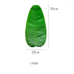 Decorative Flowers Party Meal Mats Theme Decor Banana Leaf Pad Simulated Plant Mat Supplies