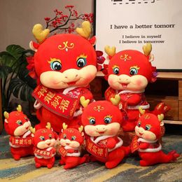 Plush Dolls Cute Cartoon Mascot Plush Toy Doll Little Dragon Soft Stuffed Annual Meeting Wedding Throw Doll Decoration Sofa Pillow