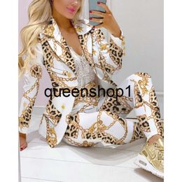 2024New Womens Tracksuits Suit Pants two pieces suit Long Sleeve Printed Stitching Sweatsuit Ladies Coats Trouse Party Working Clothing