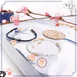 Bracelets Anime Women Bracelet Erha and His White Cat Master Bracelets Flower Pendant Bangles Mo Ran Chu Wanning Weaving Hand Rope White