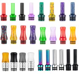 10 Types 510 Long Resin Drip Tips Honeycomb Cigarette Holder Mouth Pieces Smoking Pipe Mouthpiece For 510 Thread Smoke RDA RBA Tank ZZ