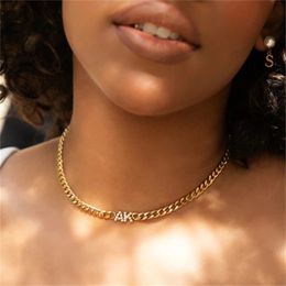 Custom Pearl Initial Choker Personalized Name Pendant Necklace Gold Plated Jewelry Gift For Women Girls 240119