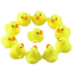 Bath Tools Accessories 4X4X3Cm Baby Toy Sound Rattle Children Infant Mini Rubber Ducks Swimming Bathe Gifts Race Squeaky Duck Pool Fun Dhmrd