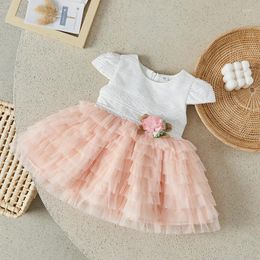 Girl Dresses Suefunskry Kids Baby Girls Summer Short Sleeve Flowers Mesh Tulle Princess Party Dress For Birthday Wedding 0-24M