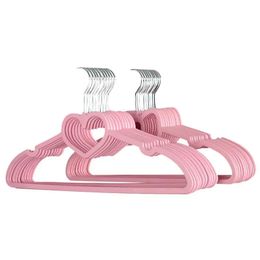 10/15/20PCS Clothes Hanger Durable Hanger ABS Heart Pattern Coat Hanger for Adult Children Clothing Hanging Supplies Pink 240118