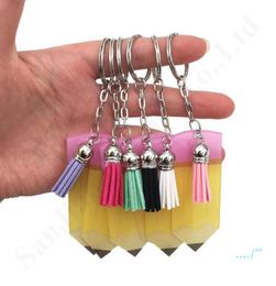 Keyring Keychain Tassel Decorative Buckle 83CM Acrylic Teacher Appreciation Gift Pencil Dangle Charms Key Chain Christmas Hallowe3955994