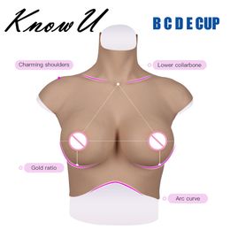 Costume Accessories Silicone Breast for Transgender Oil-free High Simulation Upgrade B C D E Cup Fake Boobs