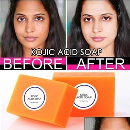 Handmade Soap 140G Kojic Acid Dark Black Skin Face Lightening Hand Made Glutathione Soaps Bleaching Brighten Drop Delivery Health Beau Dhuh4