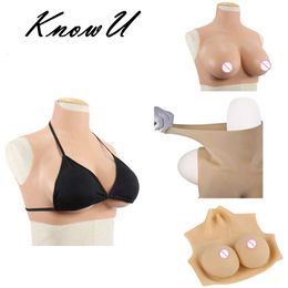 Costume Accessories D Cup High Collar Real Breasts Crossdresser Silicone Boobs Cosplay Fake Chest for Transgender