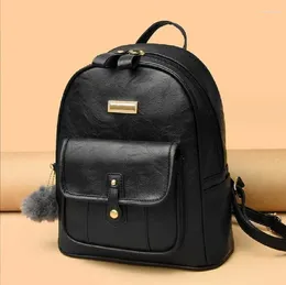 School Bags Women High Quality Leather Backpacks Fashion Large Capacity Shoulder Ladies Travel Backpack Bag