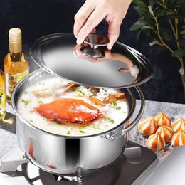 Double Boilers Multi-Purpose Cooking Pot Handle Soup Stainless Steel With Lid Multipurpose Heat Resistant Stewing