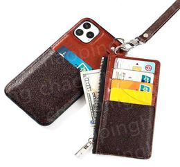 Fashion Designer Phone Cases for iPhone 13 Pro Max I 12 11 XR XS XSMAX 78 Plus Mobile Case Luxury Zipper Card Holder Pocket Walle29250140