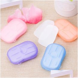 Handmade Soap Portable Paper Disposable Flakes Washing Cleaning Hand For Kitchen Toilet Outdoor Travel Cam Hiking Drop Delivery Health Dhkys