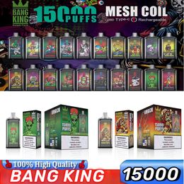 Original puff 15k bang king puff 15000 12000 Puff 12000 puffs Disposable E Cigarette Vapes Pen 0% 2% 3% 5% Strength 23ml Pre-filled Pod Vaporizer 650mAh Bang box 12k Vape