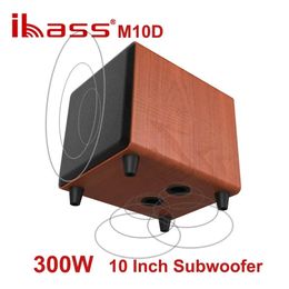 Speakers 10inch IBASS M10D Wooden Active Subwoofer Speaker High Power 300W Powerful Subwoofer Powerful Heavy Bass Multimedia Music Cente