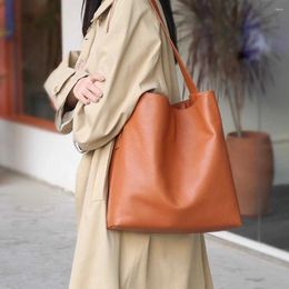 Evening Bags Motingsome Minimalism Full Of Leather Women Bag Genuine Tote Large Capacity Lady Oversized Big Travel Handbag 2024
