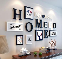 European Stype Home Design Wedding Love Po Frame Wall Decoration Wooden Picture Frame Set Wall Po Frame Set White Black Home Decor5309147