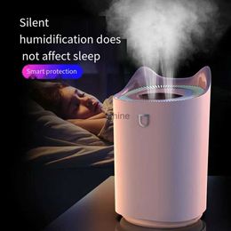 Humidifiers New K7 humidifier 3L dual nozzle humidifier USB large capacity household silent bedroom office air YQ240122