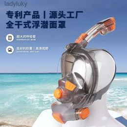 Diving Masks diving mask full face swimming mask fully dry breathing tube diving set swimming snorkeling mask snorkel de buceoL240122