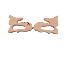 4pcs Baby Interesting Baby Handmade Natural Wooden Deer Teether Teething Pendant Shower Toys DIY Gift baby shower bracelet Wood Te1723839