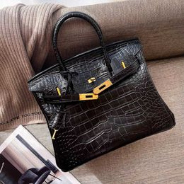 AAbirdkin Designer Totes Bag Quality Head Layer Cowhide Crocodile Pattern Bag One Shoulder Crossbody Women's Handbag 4HOF