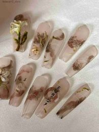 False Nails Flower Christmas Easter Spring Festival Girl Gift press on nails false nails free shipping Q240122