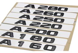 1set Asian black A220 A280 A Trunk Rear Boot Emblem Logo Badge Number Letters For Mercedes A-Class A160 A180 A200 A250 A2603414514