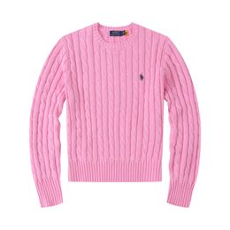 Women's Sweaters small horse embroidery Knitted Sweater Women Long Sleeve Knitwear Pullover Jumprt Female Clothing Solid Pink Gray Tops