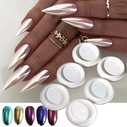 Nail Glitter 6pcs/Set Moonshine Powder Pigment Set Pearlescent Podwer Chrome Chic Manicure Shiny Dust Art Decoration