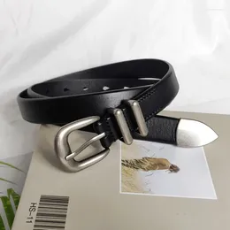 Belts Simple Design Women Full-grain Leather Men Jeans Belt Silver Metal Buckle Ceintures Real Cowskin Adult Unisex Cinto