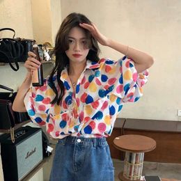 Women's Blouses Womens Shirt & Blouse With Puffy Sleeves Clothes Button Up Tops For Women Pattern Kawaii Cute Loose Korea Stylish Modern