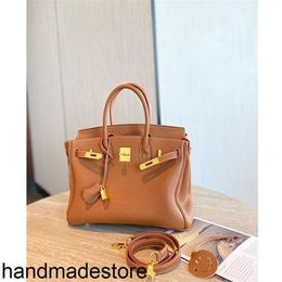 Platinum Designer Leather Bag Classic High-quality Women's Togo Upgraded Version Golden Brown Cowhide