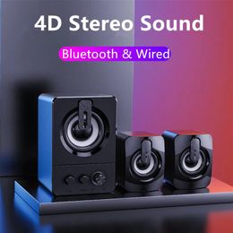 Speakers Computer Speaker 4D Surround Sound Mini Subwoofer Music Speaker for Laptop Notebook PC Phone Stereo Bluetooth Loudspeaker