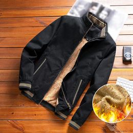 Men's Jackets Mens Winter Warm Coat Jacket Outwear Parkas Overcoat Dark Khaki Lapel Collar Fleece Lined Available In Sizes L 3XL