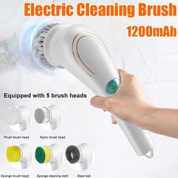 Brushes 5in1 Multifunction Handheld Electric Cleaning Brush Set for Shoes Dishwashing Usb Rechargeable Waterproof Bathroom Kitchen Tool