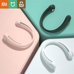 Fans Xiaomi Mijia Fan Bladeless Fan Bladeless Neck Fan Usb Charging Lazy Mute Mini Hanging Neck Small Fan Cooling Fan Stretchable