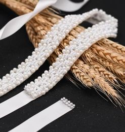 Wedding Sashes S204 Beading Bridal Belts Dress Accessories Pearl Bride Dresses Belt Party Prom Evening Women Sash4650136