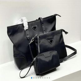 Designer 2pcs set nylon shoulder bag handbag Hobo vintage fashion women's Clutch bags nylon Single style composite Crossbody 283G