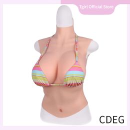 Costume Accessories Fake Boobs,half Body Suit, Artificial Silicone Breasts Enhancer CDEG Cup,crossdresser Transgender Mastectomy