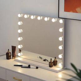 Mirrors Large Vanity Mirror with Lights Led Mirror with Lights Lighted Makeup Mirror with 16 Dimmable Led Bulbs for Dressing Table