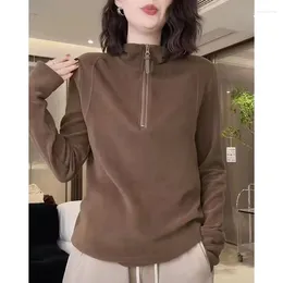 Women's Hoodies Half Zip Sweatshirt Women Casual Crop Pullover Tops Womens Fashion Athletic Harajuku Sweatshirts Workout Clothing