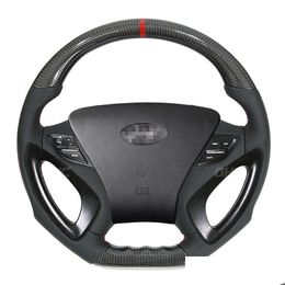 Car Steering Wheel Real Carbon Fiber Compatible For Hyundai Sonata Accessories Drop Delivery Automobiles Motorcycles Auto Parts System Dhcb2