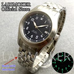 Wristwatches LARIMOKER 36mm/39mm Dome Sapphire Glass Japan NH35 Autoamtic 100M Black White Dial Luminous Mechanical Mens Watch