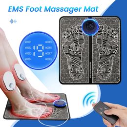 EMS Electric Foot Massager Pad Portable Foldable Massage Muscle Stimulator Relief Pain Improve Blood Circulation Relax Feet 240119