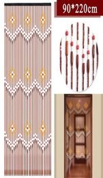 Handmade Wooden Blinds 90x220cm 31 Line Wooden Bead Curtains Fly Screen Gate Divider Sheer Curtains Hallway Living Door Y2004218831149